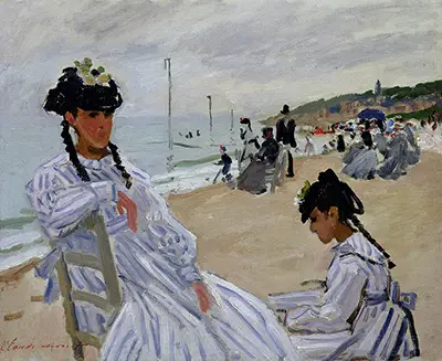 On the Beach at Trouville Claude Monet